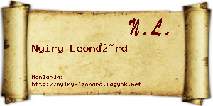 Nyiry Leonárd névjegykártya
